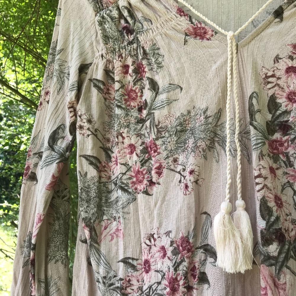 Lucky Brand Light pink floral top - Relist